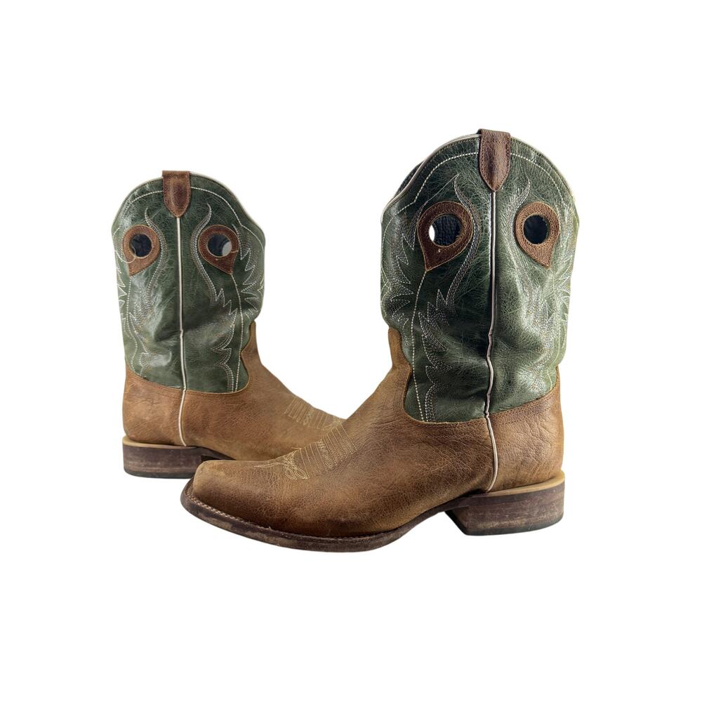 J.B. Dillon Garrrett Cowboy Boot JBR1112D Mens 11 D Green Tan